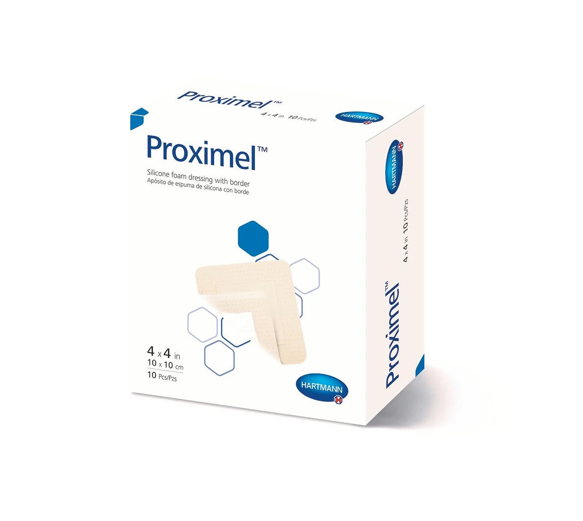 Proximel Silicone Foam Dressing with adhesive border 10x10cm for wound care